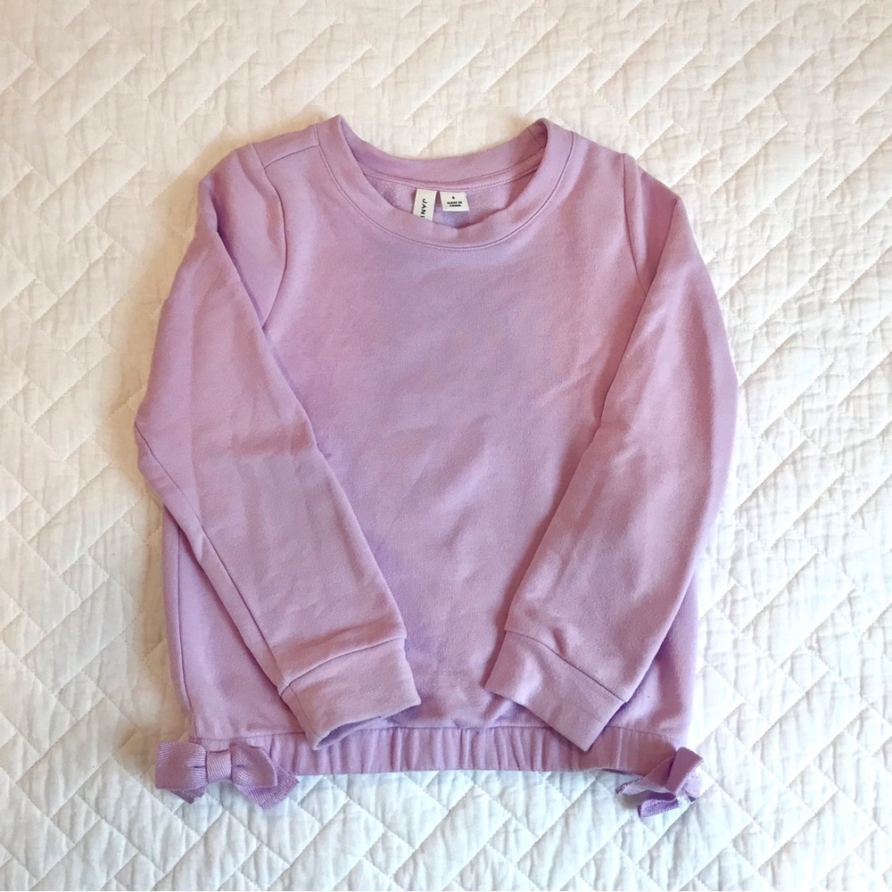 Janie and Jack French Terry Bow Detail Sweatshirt